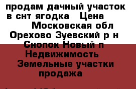 продам дачный участок в снт ягодка › Цена ­ 300 000 - Московская обл., Орехово-Зуевский р-н, Снопок Новый п. Недвижимость » Земельные участки продажа   